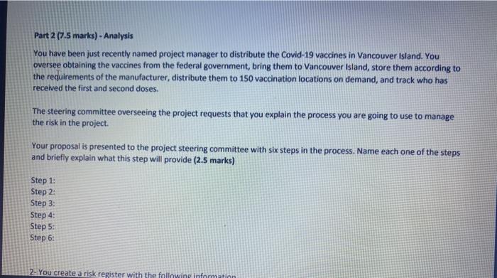 answer it asap please Part 2 (7.5 marks) -