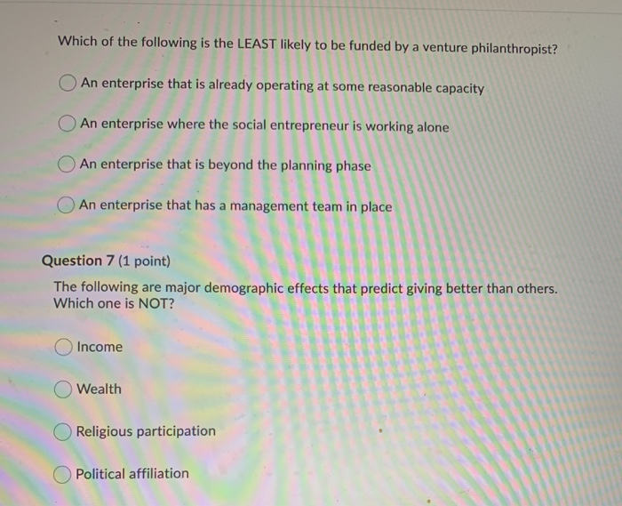 Which of the following is the LEAST likely to be