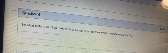 Table 1. Factors for Computing Control Chart