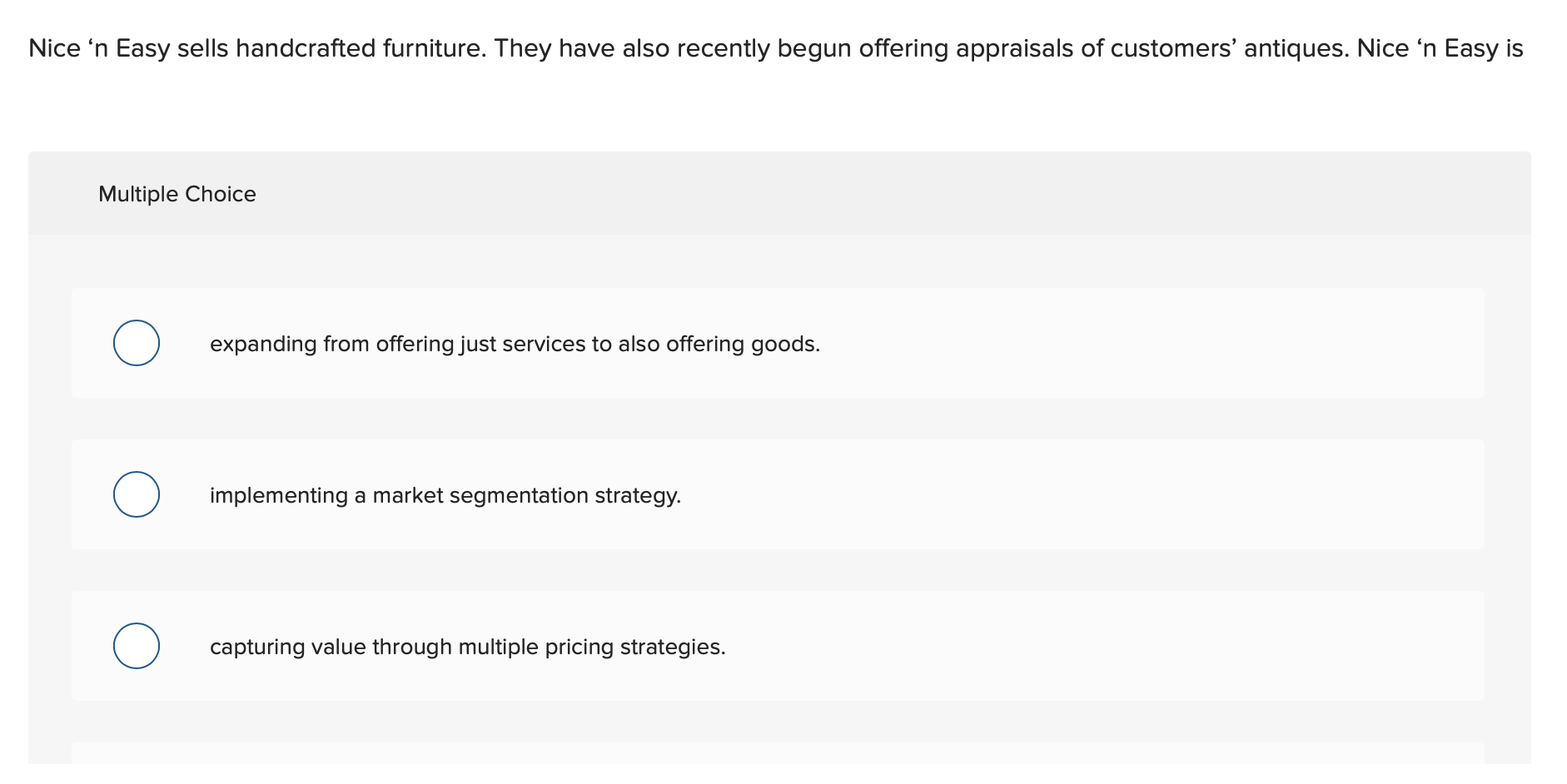 Nice n Easy sells handcrafted furniture. They