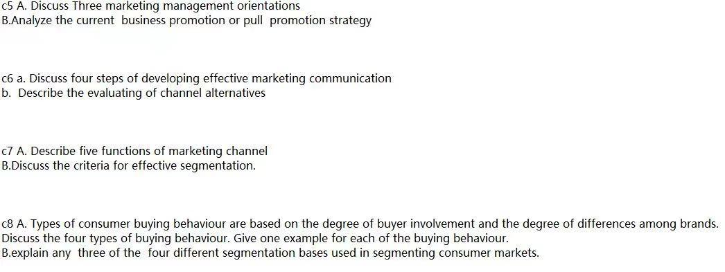 c5 A. Discuss Three marketing management