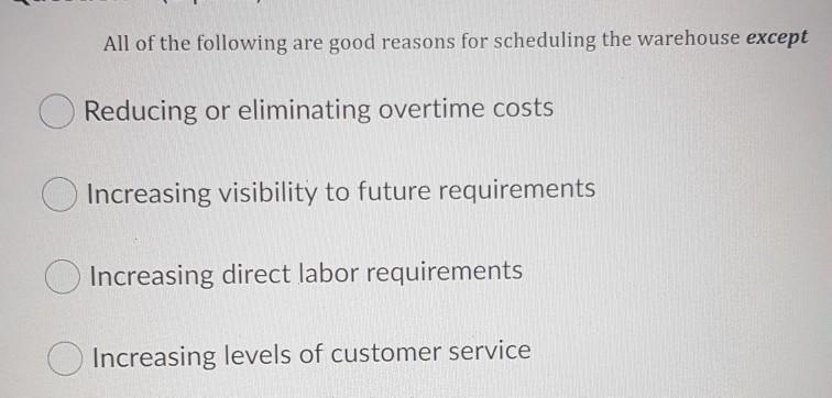 All of the following are good reasons for