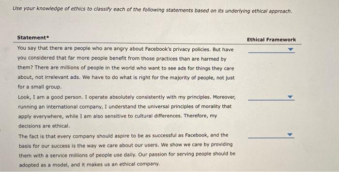 1. Ethical frameworks (Connect, Perform) To