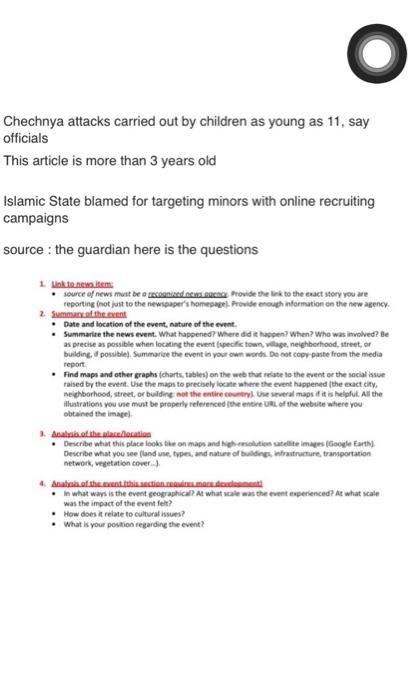 an analysis is needed. on a news article ,