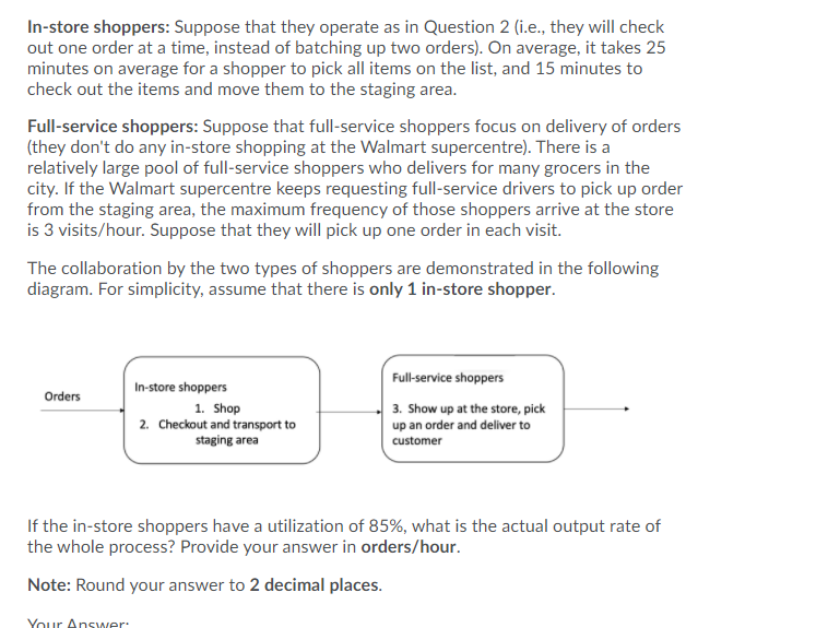 In-store shoppers: Suppose that they operate as