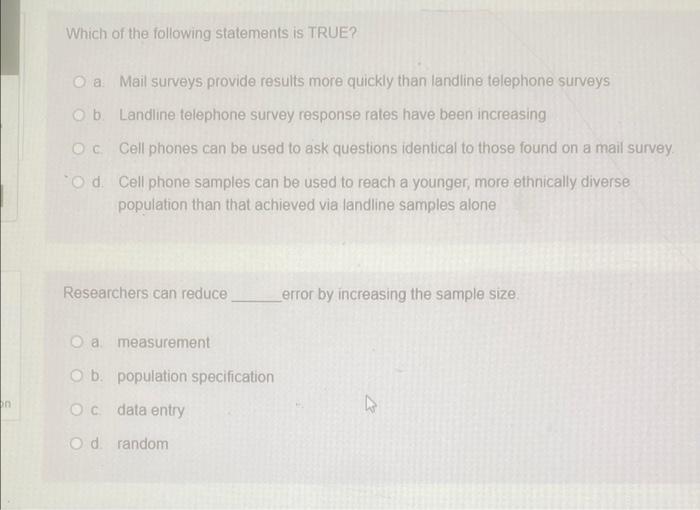 Which of the following statements is TRUE? a: