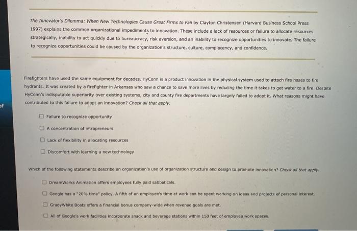 The Innovator's Dilemma: When New Technologies