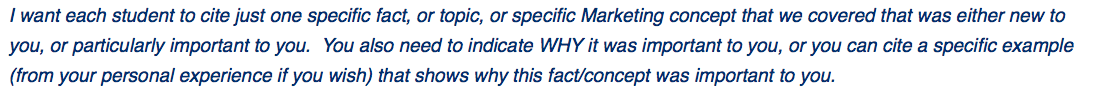 I want each student to cite just one specific