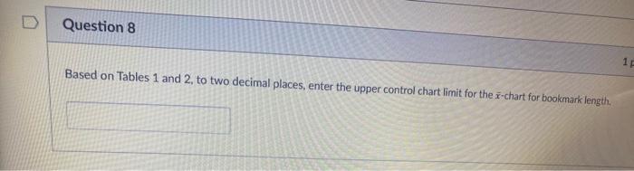 Table 1. Factors for Computing Control Chart