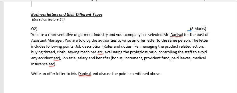 Q2) Business letters and their Different Types