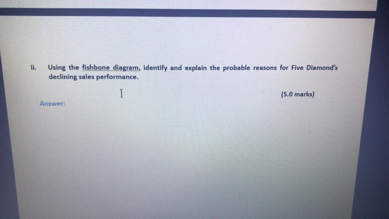 ii. Using the fishbone diagram, identify and