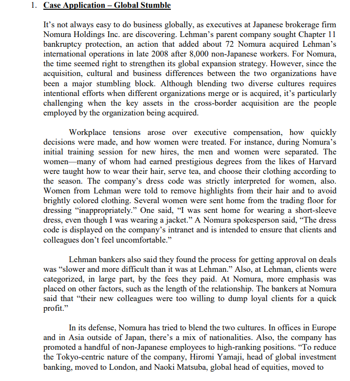 Case Application - Global Stumble It's not always