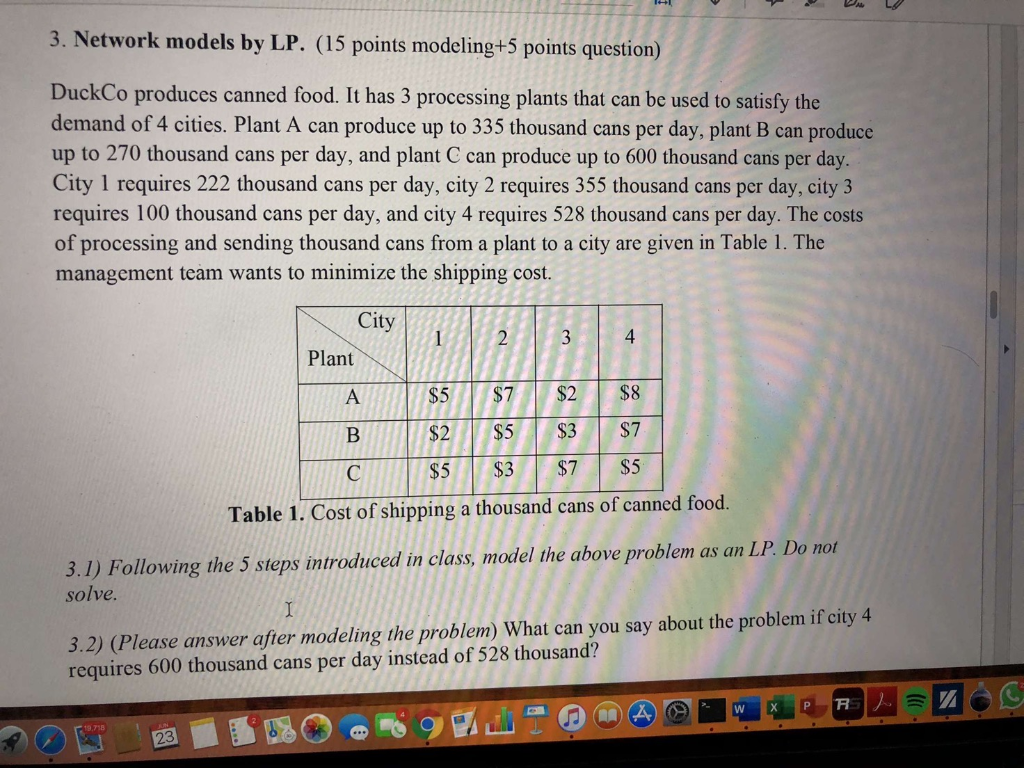 linear programing please. Part 3.2 please 3.