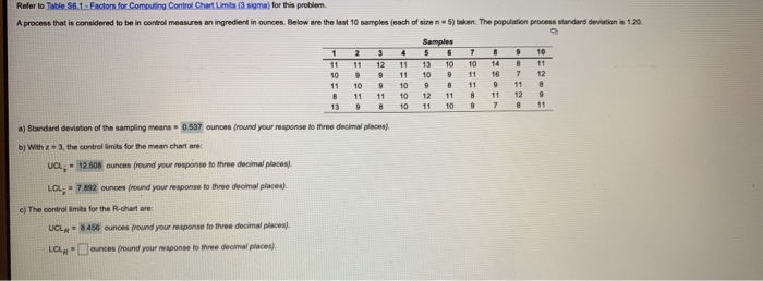 Refer to Table 56.1-Factors for Computing Control