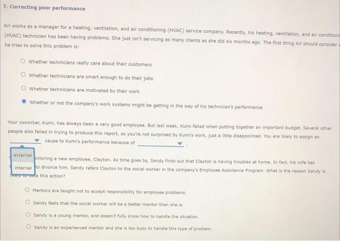 7. Correcting poor performance Art works as a