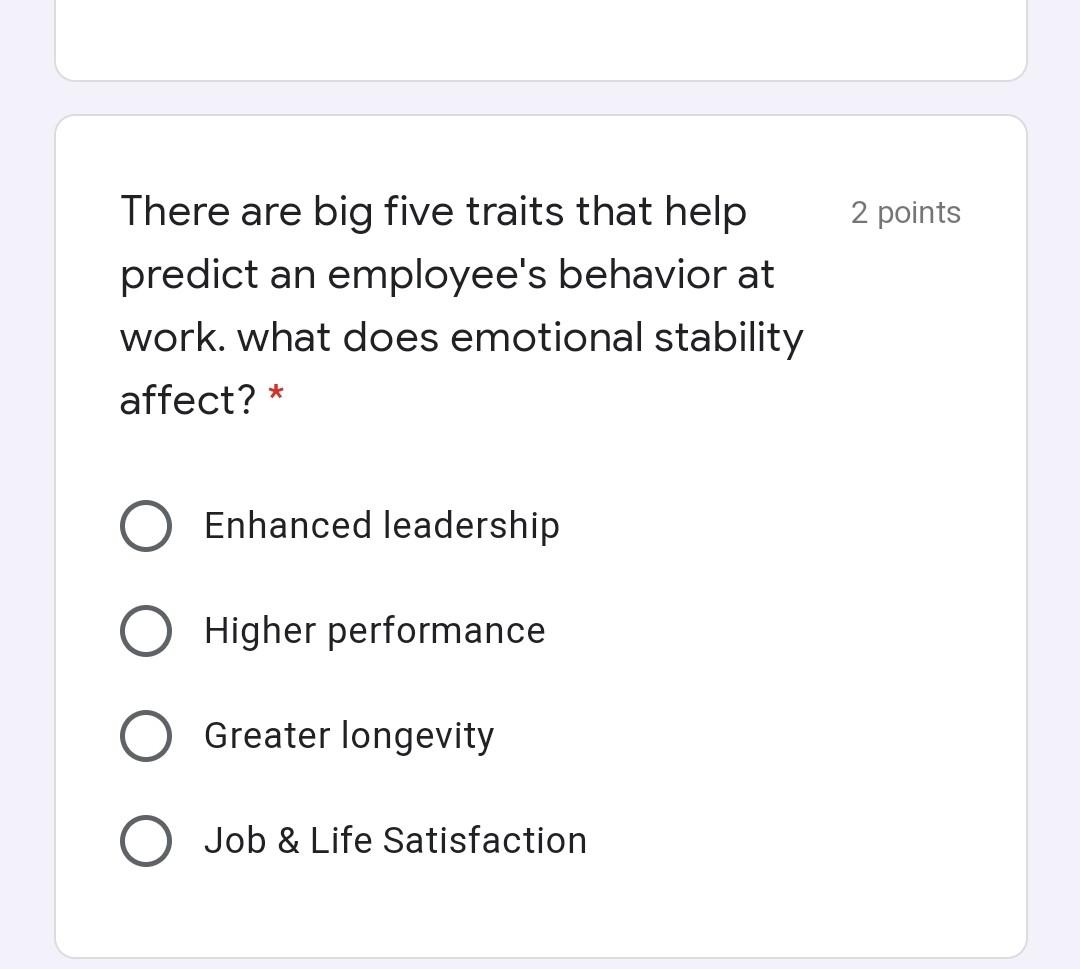 2 points George works at a company that focuses