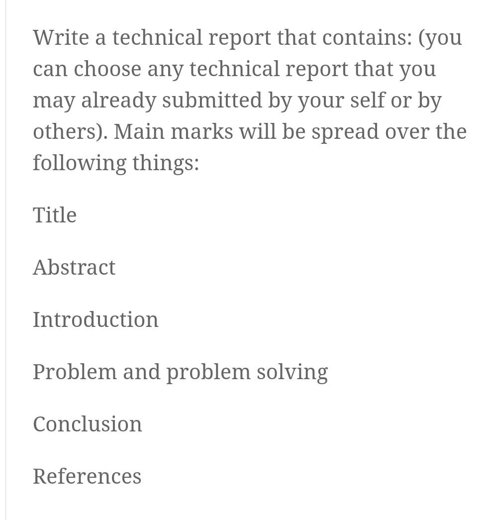 I want the solve of this question but a report