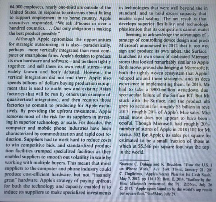 Question#1 29 CASE OUTSOURCING AND VERTICAL