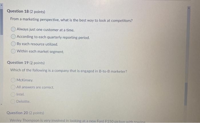 Question 14 (2 points) Which of the following is