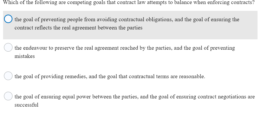 Which of the following are competing goals that