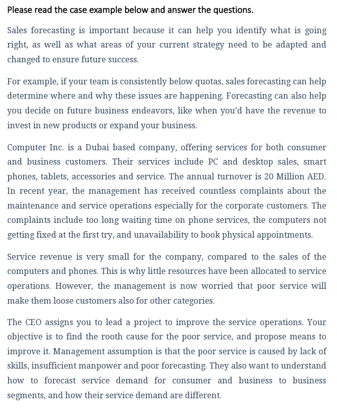 . Required Question: Please read the case example