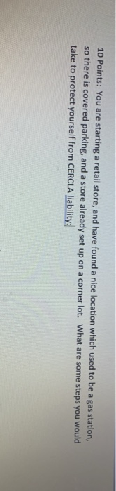 10 Points: You are starting a retail store, and