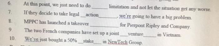 Part I Vocabulary Complete the sentences with the