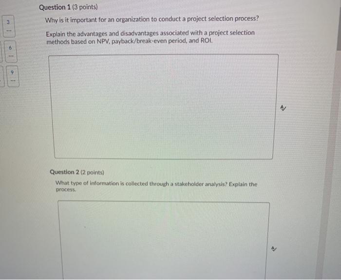 3 Question 1 (3 points) Why is it important for