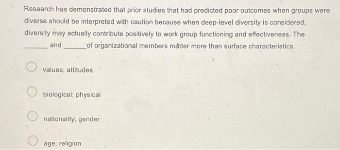 Research has demonstrated that prior studies that