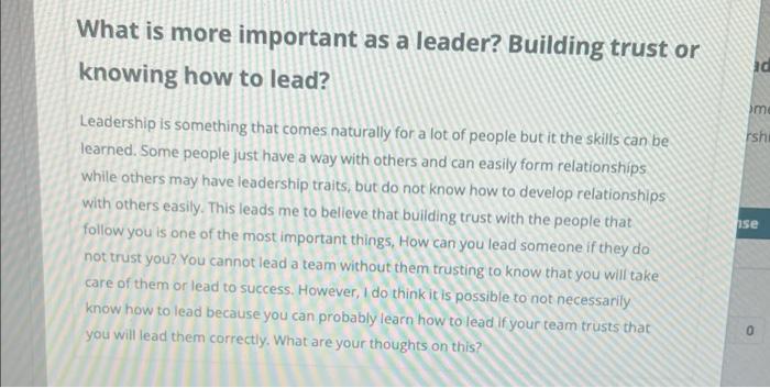 i need a discussional response for this question