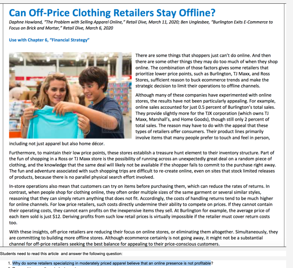 After reading this article need help answering