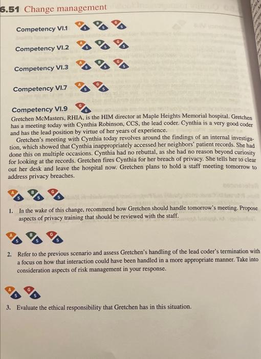 Competency VI.1 Competency VI.2 Competency VI.3