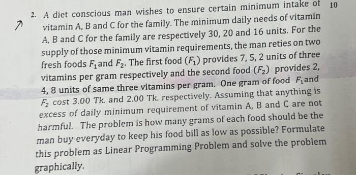 Solve the linear programing problem as