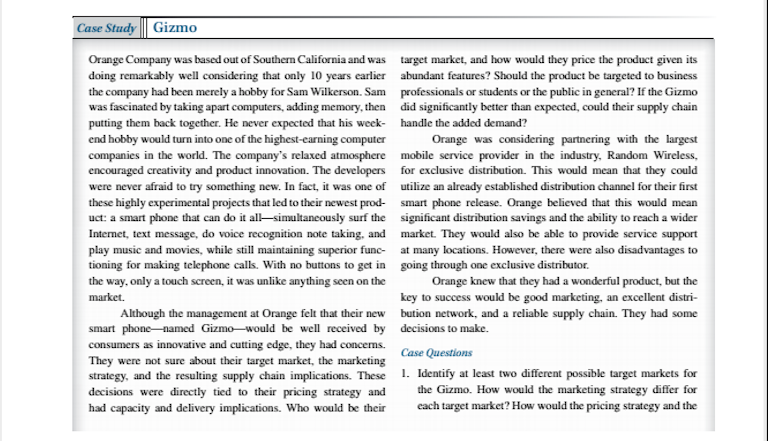 Identify at least two different possible target
