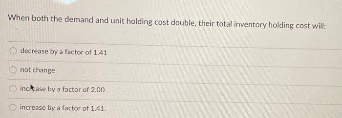 When both the demand and unit holding cost