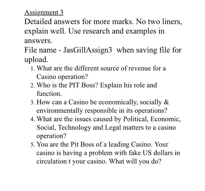 Assignment 3 Detailed answers for more marks. No