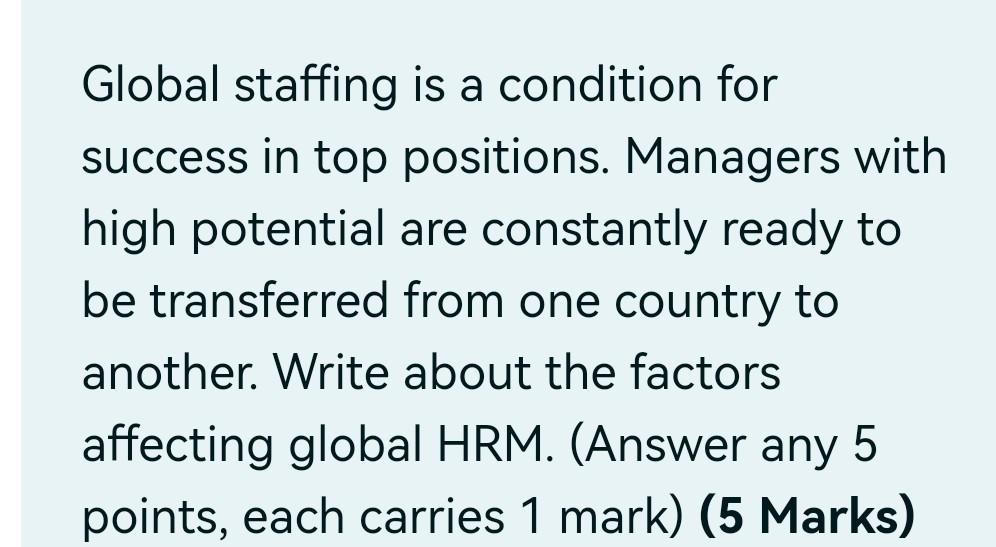 Subject is HUMAN RESOURCES MANAGEMENT Global