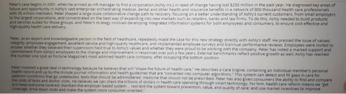 Peters are begins in 2001, when he arrived as HR