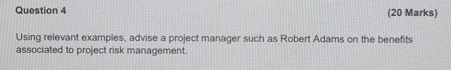 Using relevant examples, advise a project manager