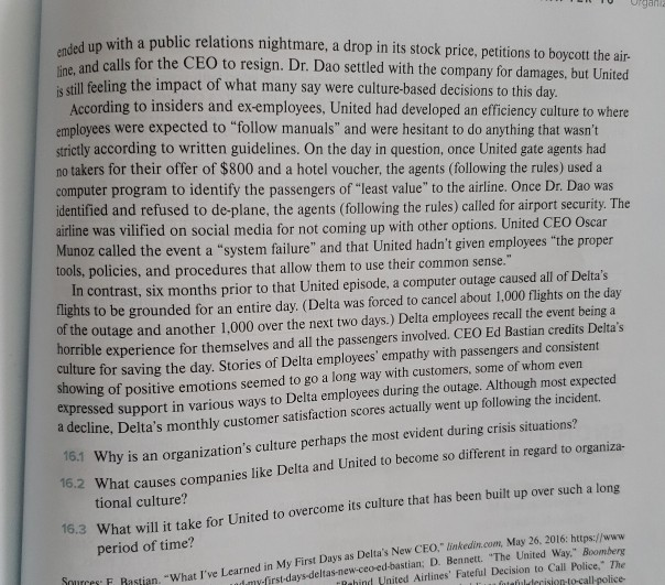 Answer the case question. CASE: DELTA / UNITED