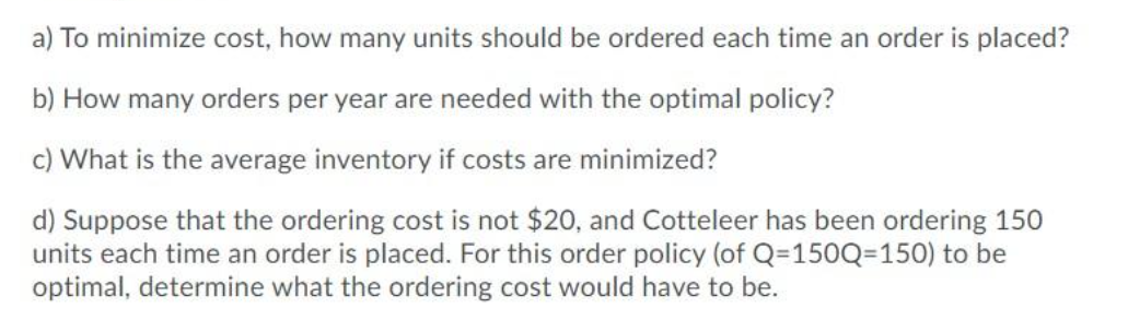 units, and this is constant throughout the year.