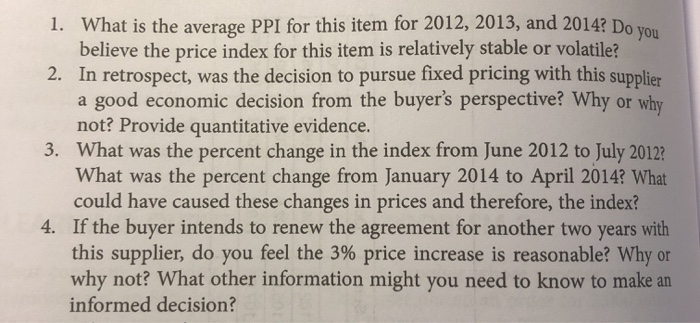USING EXTERNAL PRICE INDEXES-PROBLEM 1 In June