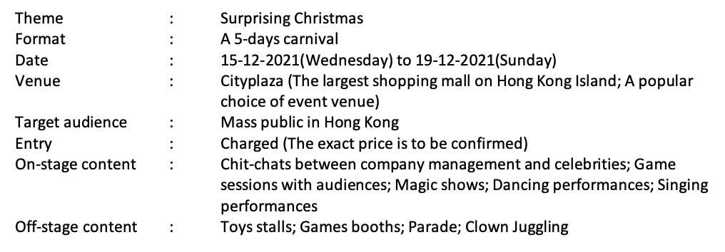 Event Marketing Assume you are the event manager