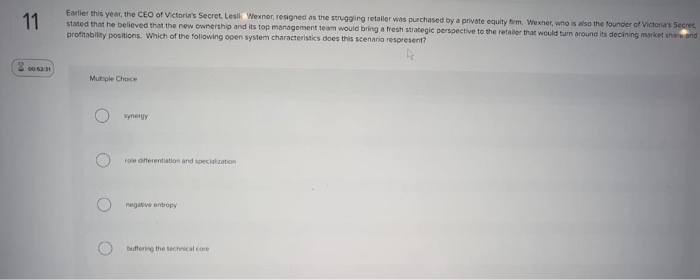 11 Earlier this year, the CEO of Victoria's