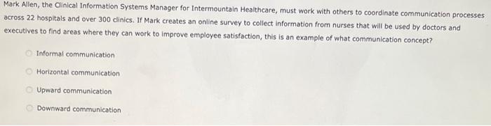 Mark Allen, the Clinical Information Systems