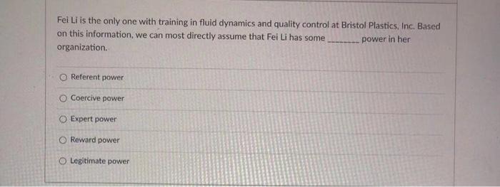 Fei Li is the only one with training in fluid