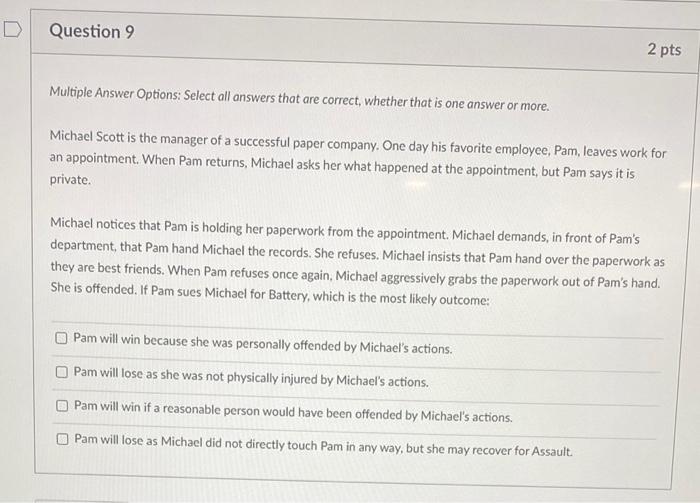 D Question 8 2 pts Stormtrooper, an employee of