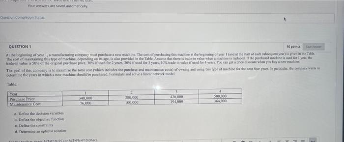 QUESTION 1 10 points At the beginning of year 1,