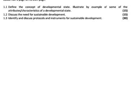 1.1 Define the concept of developmental state.