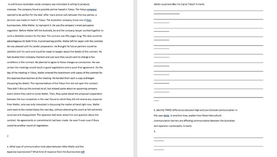 Waller surprised after his trip to Tokyo? 4 marks